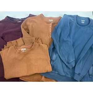 Duluth Trading LL Bean Shirt Lot 4 Sweatshirt Waffle Henley Pullover Women XL
